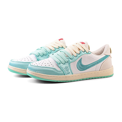 Nike Air Jordan 1 Retro Low OG Trophy Room Away (Branco/Verde Água)